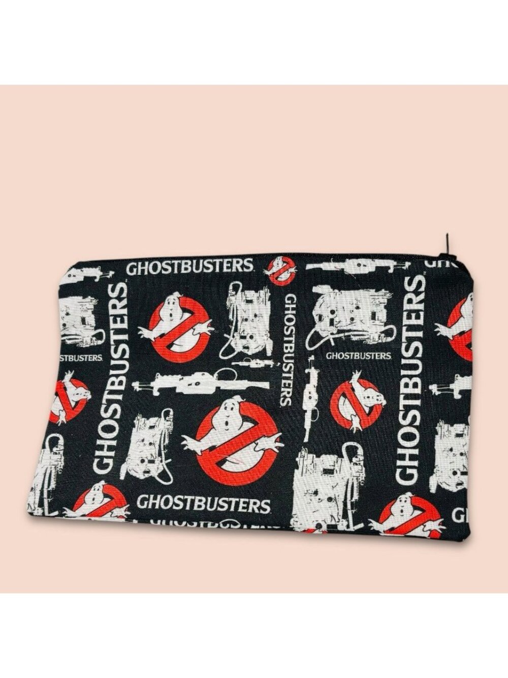 Handmade Small Zipper Ghostbusters Coin Purse Pouch Bag with Key Clip.